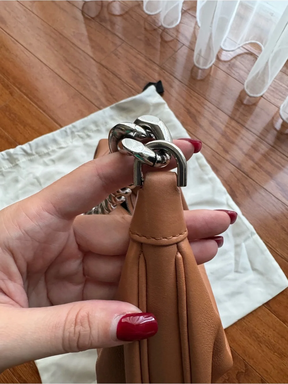 STAUD Sasha Chain Hobo Bag Tawny